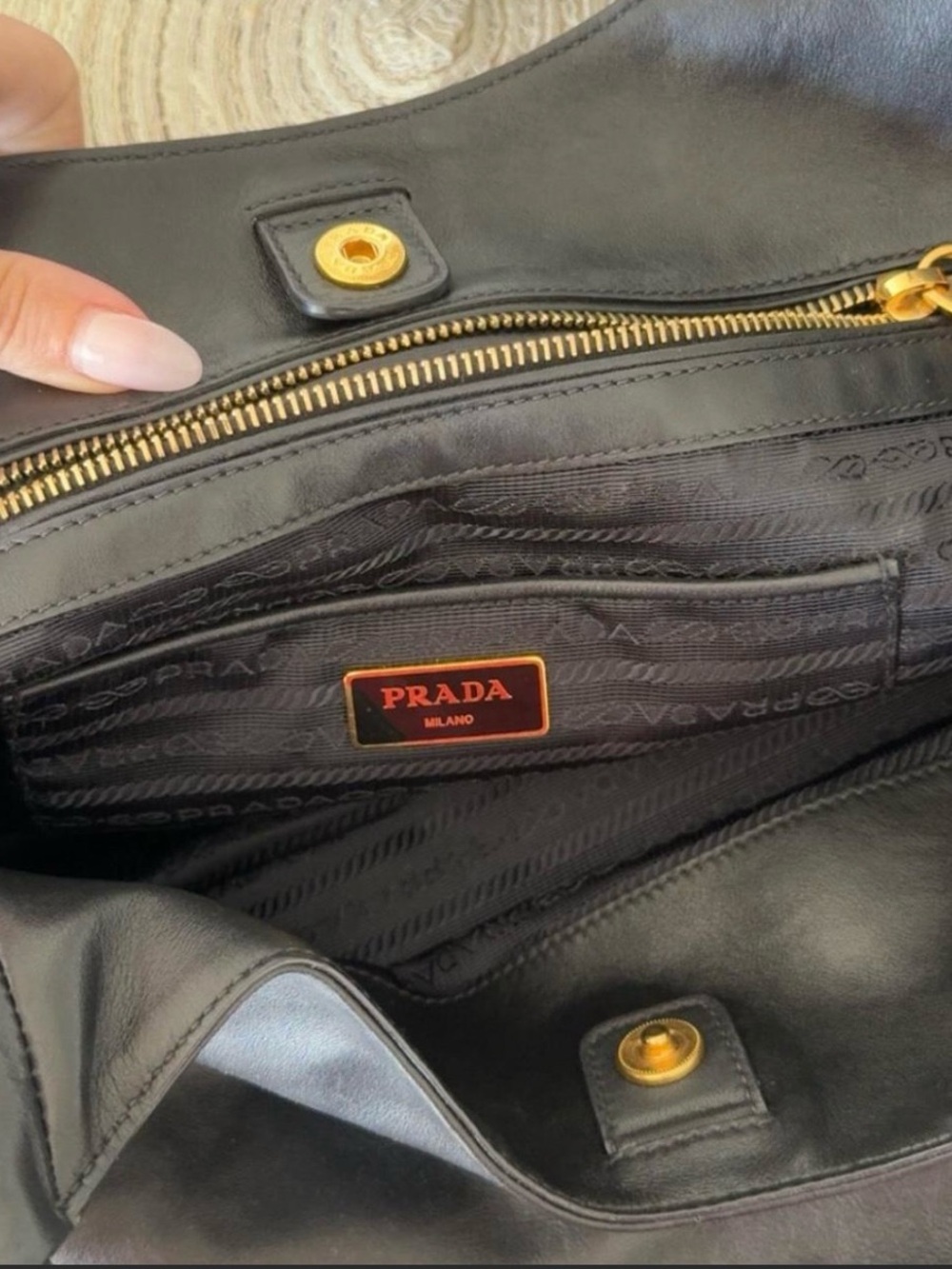 Prada Black Leather Shoulder Bag - Picture 7 of 8